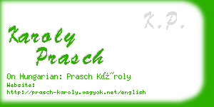 karoly prasch business card